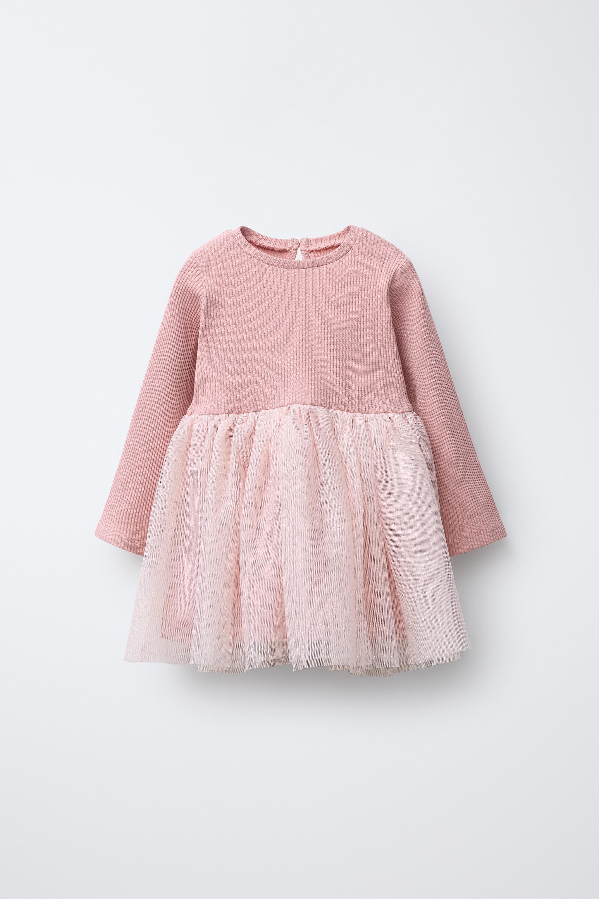 COMBINATION GLITTER TULLE DRESS